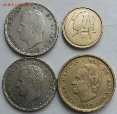 Испания 4 монеты 1975- 1995г.  Окон 12.09.16 в 21.00 мск - ис2