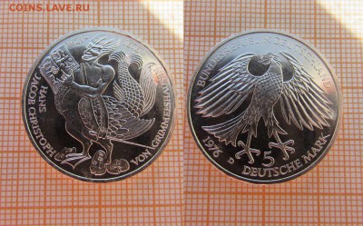 Германия 5 марок 1974 300л со смерти Ганса Гриммельсгаузена - 76
