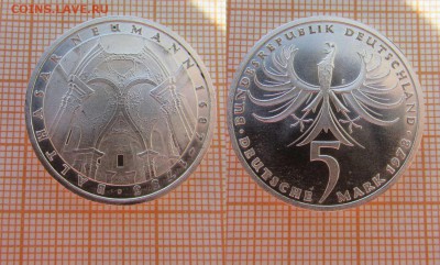 Германия 5 марок 1978 225л со смерти Бальтазара Ньюмана - 78
