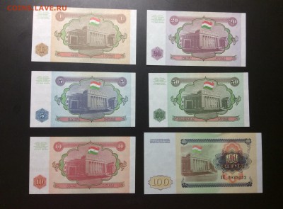 1,5,10,20,50,100 руб1994г Таджикистан ПРЕСС! до 06.09-23:00 - image