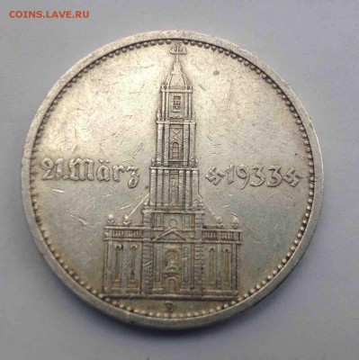 3 рейх 5 марок 1934 D Кирха подписная, до 10.09.16 в 22.30 - image