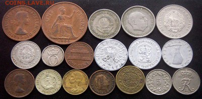 35 разных зарубежных монет не позднее 1966г; до 07.09_22.33м - 1