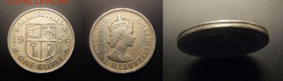 МОНЕТЫ МИРА 09-16 - Брит. Маврикий – 1 рупия (1956) «Елизавета II» (d-30мм)