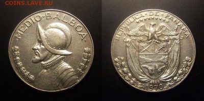 МОНЕТЫ МИРА 09-16 - Панама – 0,5 бальбоа (1970) «Конкистадор» Ag