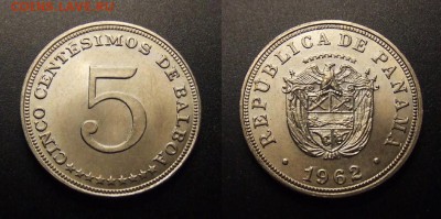 МОНЕТЫ МИРА 09-16 - Панама – 5 сентесимо (1962) медь-ник. (UNC)