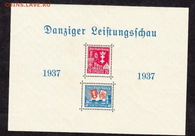 Германия 3-й рейх Данциг 1937 блок - 36