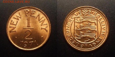 МОНЕТЫ МИРА 09-16 - Гернси – 0,5 нов. пенни (1971) (UNC)