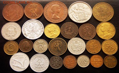 50 разных зарубежных монет не позднее 1965г; до 09.09_22.37м - 1