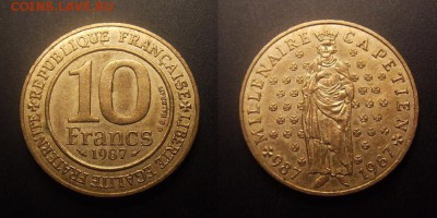 МОНЕТЫ МИРА 09-16 - Франция – 10 франков (1987) «1000-летие правящей династии Капетингов» №1