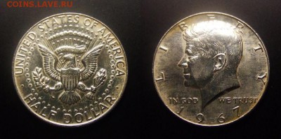 МОНЕТЫ МИРА 09-16 - США – 0,5 доллара (1967) «Дж. Кеннеди» Ag