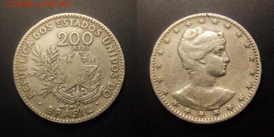 МОНЕТЫ МИРА 09-16 - Бразилия – 200 рейс (1901)
