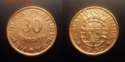 МОНЕТЫ МИРА 09-16 - Португ. Индия – 30 сентаво (1959)
