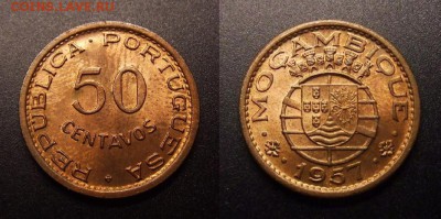 МОНЕТЫ МИРА 09-16 - Португ. Мозамбик – 50 сентаво (1957) (UNC) №2
