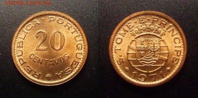 МОНЕТЫ МИРА 09-16 - Португ. Сан-Томе и Принсипи – 20 сентаво (1971) (UNC)