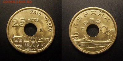 МОНЕТЫ МИРА 09-16 - Испания – 25 песет (1993) «Баскония – страна Басков» №1
