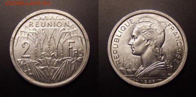 МОНЕТЫ МИРА 09-16 - Франц. Реюньон – 2 франка (1948) алюм. (аUNC) №1