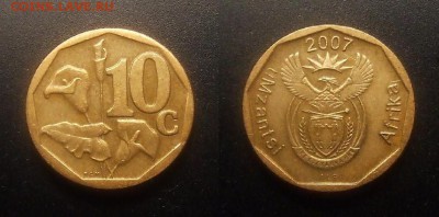 МОНЕТЫ МИРА 09-16 - ЮАР – 10 центов (2007) «Калла; uMzantsi Afrika»