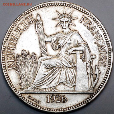 Французский Индокитай_отличный пиастр 1926; до 11.09_22.21мс - 10687