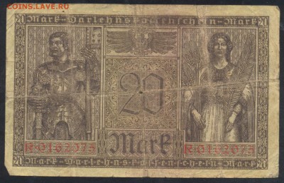 Германия 20 марок 1918 г. 14.09.16 г. 22 -00 МСК. - 20 м. 1918 1