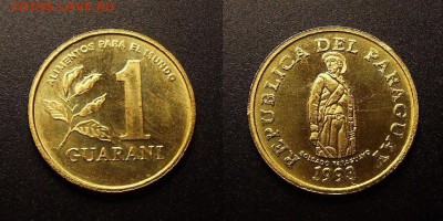МОНЕТЫ МИРА 09-16 - Парагвай – 1 гуарани (1993) «ФАО; парагваец» (UNC)