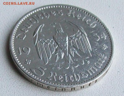 3 Рейх 5 Рехсмарок 1934 г. А Оконч. 14 сентября 2016 г. - ф16