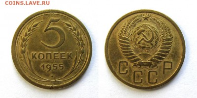 5 копеек 1955 год, до 19.09.16г (2) - 42