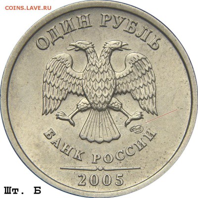 1 рубль 2005 штемпель? - 1р-05с.-Б