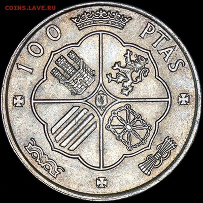 Испания_100 песет 1966. Отличное серебро; до 15.09_22.17мск - 11088