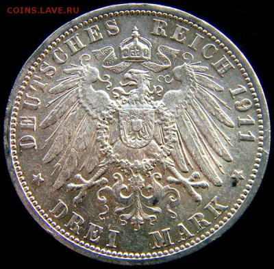 Германия. Пруссия_3 марки 1911. Серебро; до 15.09_22.34мск - 12295