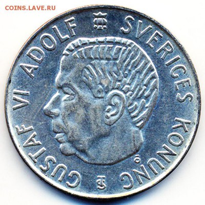 Швеция_5 крон 1955. Серебро; до 15.09_22.38мск - 12353