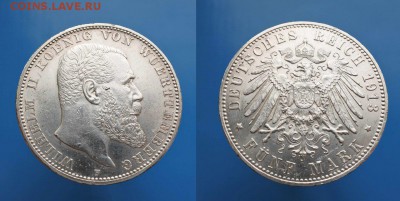 Вюртемберг 5 марок 1913г ,Качество! до 16.09. 22-00 мск - 7dm2gYTRzFI