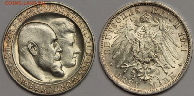 3 марки 1911 F Вюртемберг Серебряная свадьба до 22.09 - IMG_9515.JPG