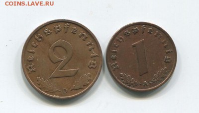 Германия 1 пфенинг 1937 год - пфен