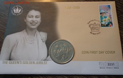 БРИТ.ВИРГ.О-ВА - 1$ ЮБИЛЕЙ КОРОЛЕВА-ДЕВУШКА до 25.09, 22.00 - Брит. Вирг. о-ва - Золотой юбилей первый конверт