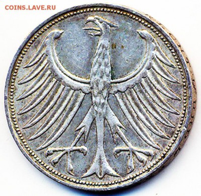 ФРГ_5 марок 1965(J). Серебро; до 20.09_22.01мск - 12392
