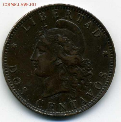 Аргентина 1892г 10 сентаво до 26 09 16 до 22-00 мск - фф043