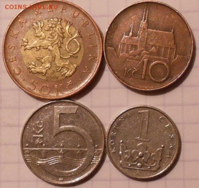Чехия 1-5-10-50 крон + Бонусы 15шт  ин. монет  до. 22.09.16 - инострань 004.JPG