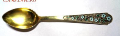 Ложка серебряная с эмалями.875 пр - Изображение 17514