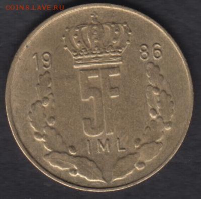 Люксембург 5 франков 1986 до 23.09.2016 21-00 - 111