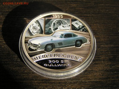 1 доллар Тувалу Мерседес 300SL коробка Унция серебра - P1010039.JPG