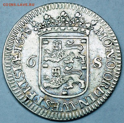 Нидерланды_6 стюверов 1678 "Корабль". Серебро; 23.09_22.01мс - 12635