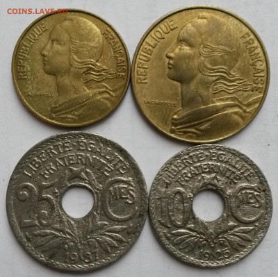 Франция. 4 монеты 1925-1991г.  Окон 29.09.16 в 21.00 мск - ф2