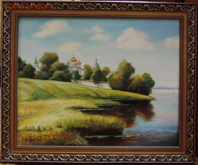 КАРТИНА "Старый монастырь на берегу реки"холст,масло. - DSCN3925