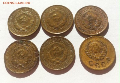 2 копейки СССР -6шт.(1930-1938г.) до 30.09.16г. - 230-238-1