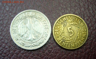 германия 5 + 50 пфеннингов 1924 + 1928 - 27-11-09 - 23-00мск - 44
