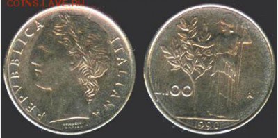 Италия 100 лир 1990 г, до 21.00 мск 01.10.2016 - Италия 100 лир, 1990