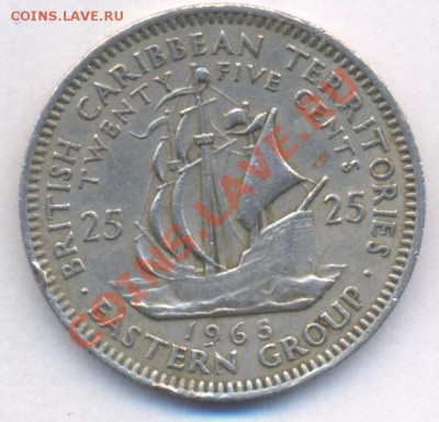 Карибы 25 центов.1965 г.До 14.12.10 г. 20-00 МСК. - Карибы 25 65.1