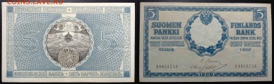 Кораблики на банкнотах - финляндия_5_марок_1909_1