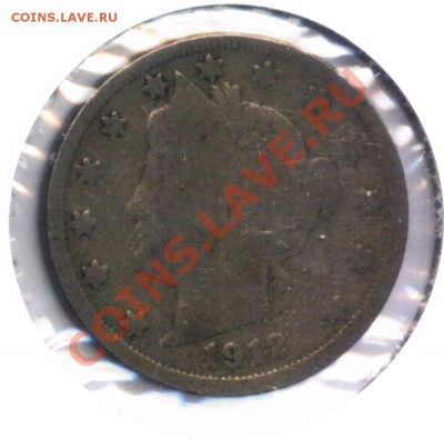 L87 5¢ США Liberty Nickel 1912 до 18.12 в 22°° - L87 5c USA 1912l_1