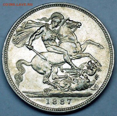 Великобритания_отличная серебряная крона 1887; 26.09_22.17мс - 12617